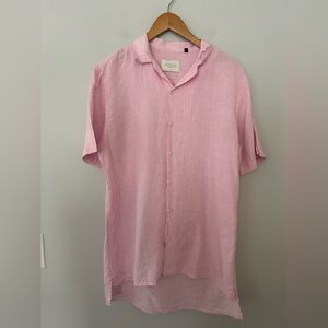 AZULU Colombia Pink Linen Button Down Shirt